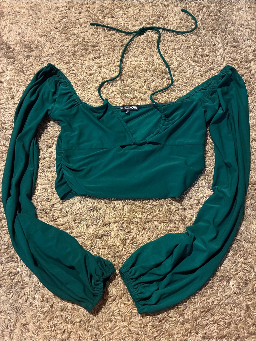 Dark green going out formal top
